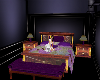 purple bed with poses