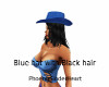 Blue hat with Black hair