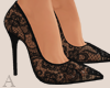 A| Velvet Lace Heels