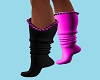 Black n Pink Boots