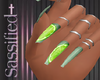 Lime Nails + Rings
