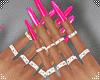 Pink Nails+Rings