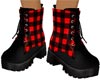 Red Plaid Hiking Boot