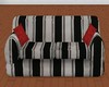 [1865]Blk Striped Couch