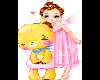 cute teddy with a girl..