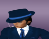 Blue Mobster Hat Homburg