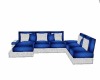 Blu & Wht Leather Couch