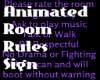 Animated Room Rules sign