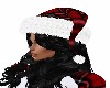 RED/BLK PLAID SANTA HAT