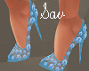 Blue Flower Heels