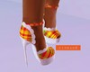 Orange lace Madras shoes