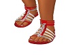 cherry redsilver sandals