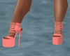 Salmon pink strappy heel