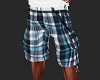 turq. plaid cargo shorts