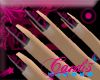 *CK*Pink/blk skull nails