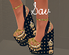 Blk/Gold Bollywood Wedge