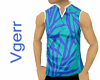 Hot Blue Leaf Sleeveless