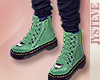 Green Leather Boots M