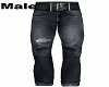 Rugged Black Jeans Male