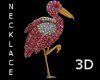 CA 3D Gold Crain Necklac