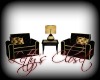 Blk/Gold Corner Chairs