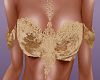 Brown gold lace top