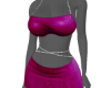 top and skirt fucsia set