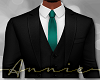 Black Suit Teal Tie +