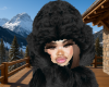 Zariah Fur Hood Black