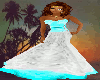 (T) Teal/White Gown