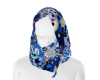 Blue Floral Headscarf V1