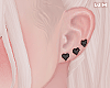 w. Black Heart Earrings