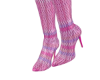 Pink Stirpes Long Boots
