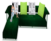 green cat sofa