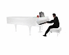 white piano for two