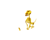 Golden skeleton dog