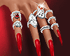 Silver Red Nails