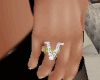 Ring with letter v