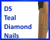 Ds Teal diamond nails