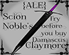 {ALE}S. Nobles Claymore