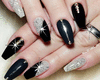 Black-Silver Nails