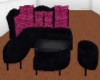 black couch w/pillows
