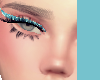 blue glitter eyeliner.