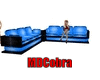 black/ blue corner couch