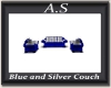 Blue and Silver Couch