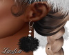Black Pom Pom Earrings