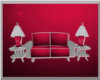 Maroon lamp/sofa