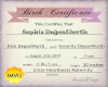 sophia birth certificate