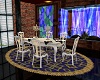 Blue/Gold Oval Rug