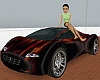 Black graphics sport car
